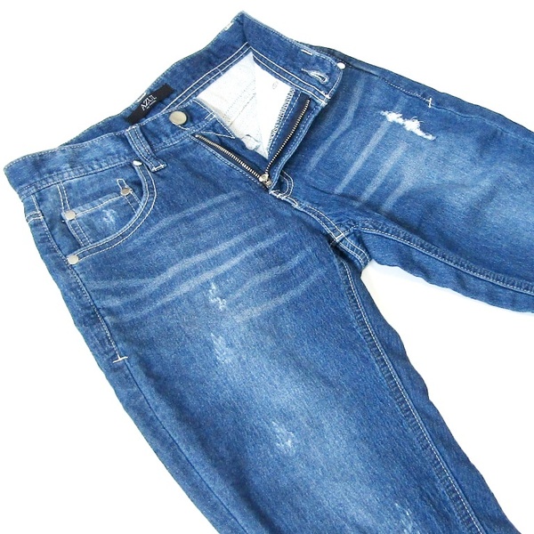 AZUL BY MOUSSYアズールバイマウジー▼テーパードジョグデニム▼クラッシュ加工▼XSサイズ▼ウエスト約68cm
