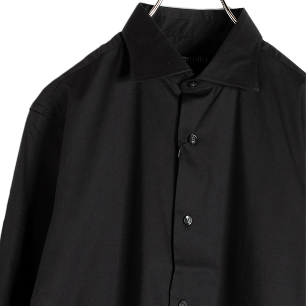 decollo デッコーロ 長袖 ドレスシャツ ビジネスシャツ カジュアルシャツ メンズ 40サイズ グレー系 ワイドカラー コットン 伸縮性