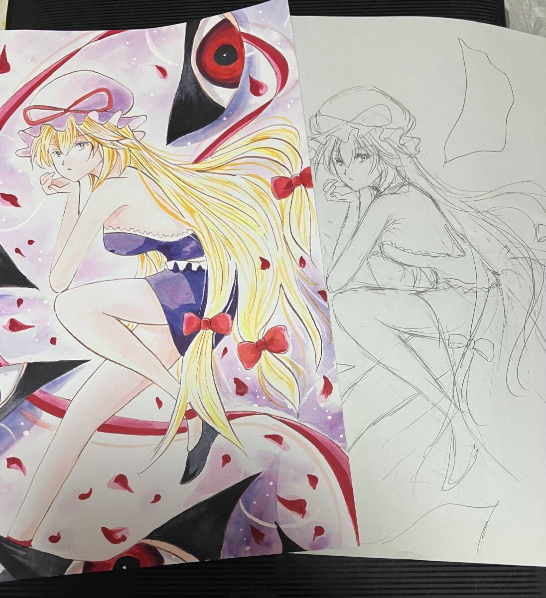 Yahoo!オークション -「東方project 八雲 紫」(手描きイラスト