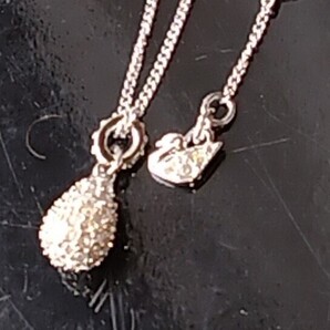 Swarovski スワロフスキー シルバー ドロップペンダント スワンマーク