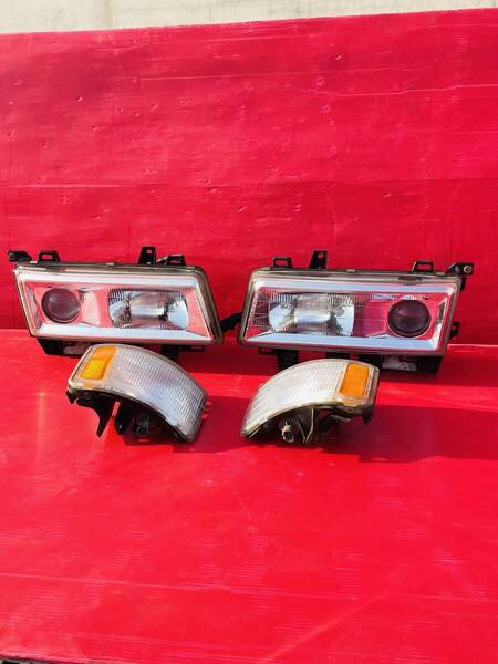 純正 三菱 ふそう スーパーグレート ヘッドライト ヘッドランプ 左右セット STANLEY 033-7526 R L KOITO 120-87165 動作OK Rei2816