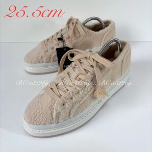 希少 BIG SIZE ZARA モコモコシューズ 25.5cm 39 レディース ザラ 厚底 スニーカー シューズ ローカット スタンスミスタイプ 外羽根 タグ付