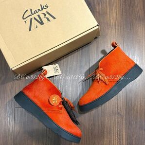 新品 付属品完備 Clarks×ZARA ハラコ素材 デザートブーツ 26.0cm 40 メンズ ザラ クラークス ブーツ シューズ コラボ 正規 2080/021/070