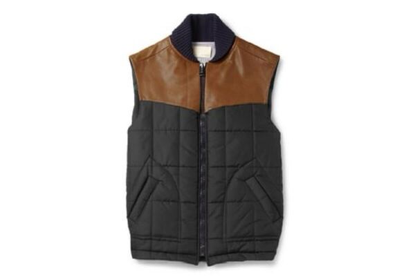 Band of Outsiders バンドオブアウトサイダーズ men's Leather Trimmed Quilted Vestレザートリム キルティングベスト サザビーリーグ 1