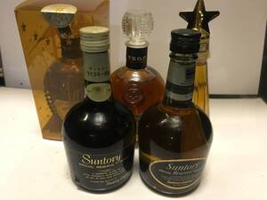未開栓 古酒☆ミニチュアボトル サントリーリザーブ、V.S.O.P、ニッカV.S.O.P☆5本セット まとめ売り