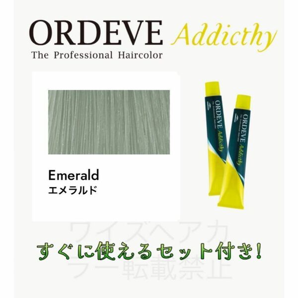 ミルボン オルディーブ アディクシー ヘアカラー ヘアカラー剤 おしゃれ染め ショート用 すぐに使えるセット付 エメラルド13