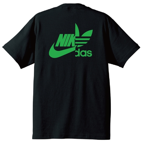 ナイダス 両面Tシャツ Lサイズ ブラック×ライトグリーン