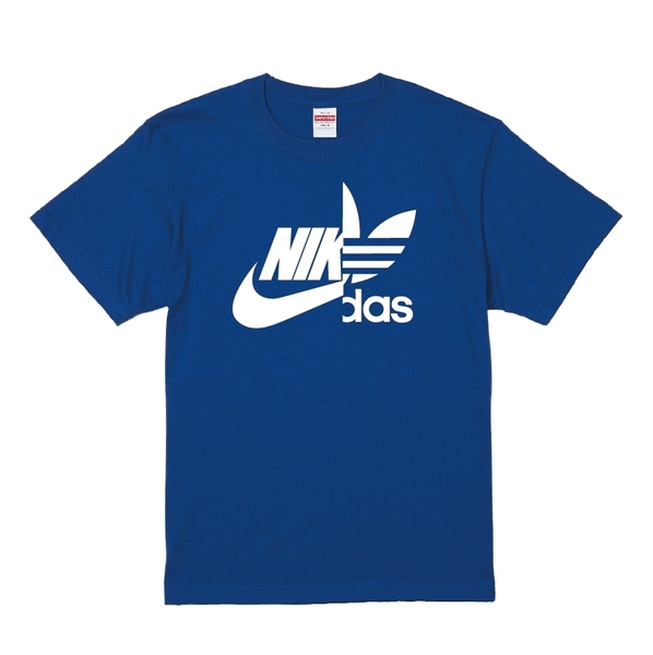 展示品限定1枚 ナイダス Tシャツ Mサイズ ロイヤルブルー×ホワイト