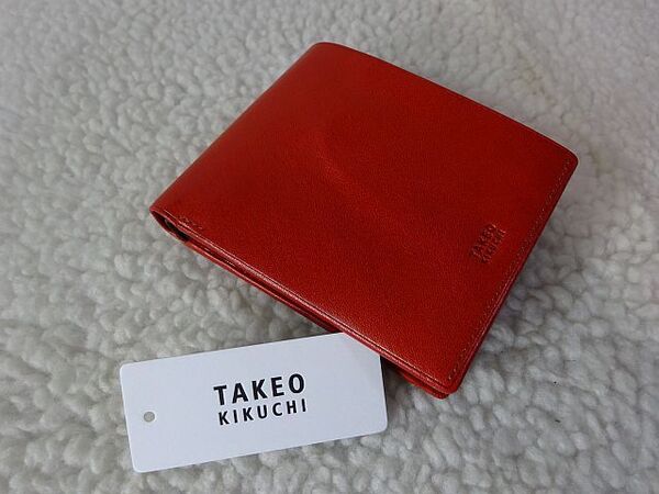 【新品/本物】TAKEO KIKUCHI(タケオキクチ)二つ折財布/オレンジ ¥18,150-