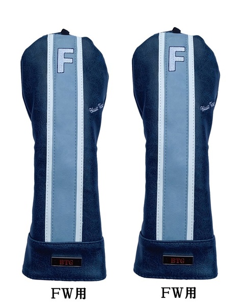 ■2本セット【FW-ネイビ】ブルーティーゴルフ【ワンストライプ - クラシックモデル】フェアウェイ用ヘッドカバーBLUE TEE GOLF 送料無料