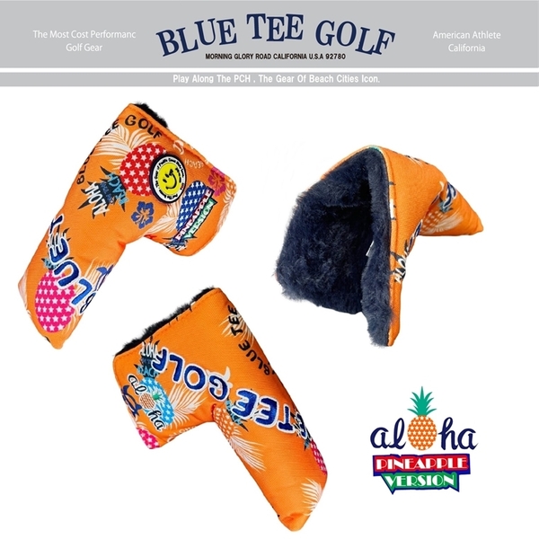 □4③送料無料【BPT-オレンジ】ブルーティーゴルフ【ポップン パイン】ブレード型パターカバーBLUE TEE GOLF PHC-03