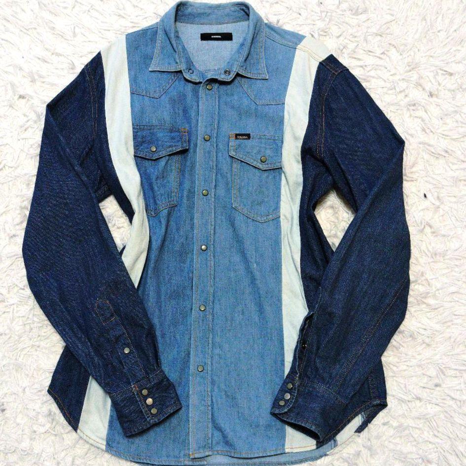 未使用 DIESEL ディーゼル Dロゴ刺繍 ルーズフィット 長袖シャツ