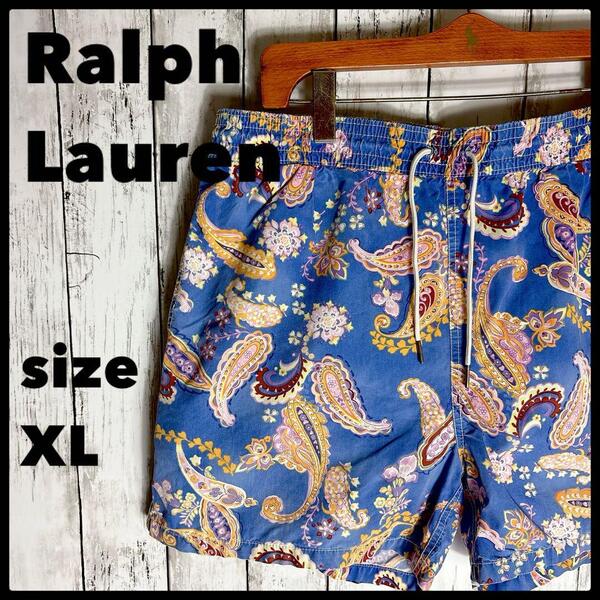 90s ラルフローレン ハーフパンツ ペイズリー総柄 XL ヴィンテージ古着ポロ