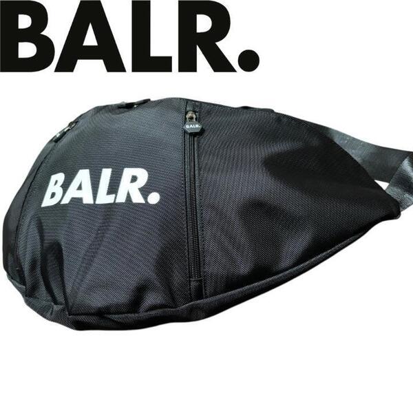 【未使用級】BALR. ボーラー オーバーサイズ ショルダーバッグ ビッグロゴ ボディバッグ 斜め掛け クロスボディ ユニセックス 黒