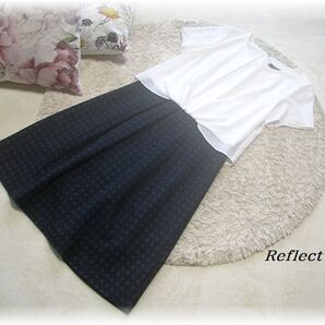 送料無料*リフレクト/Reflect*切り替えデザイン半袖ワンピース/バックファスナー/ポリエステル/ウォッシャブル/9