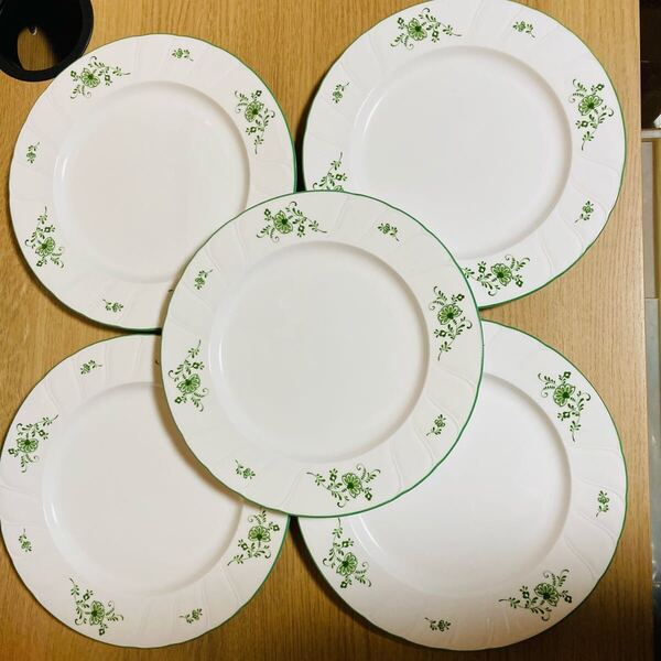 Noritake ノリタケ 皿 プレート クラフトーン 植物柄 緑 食器 5枚セット