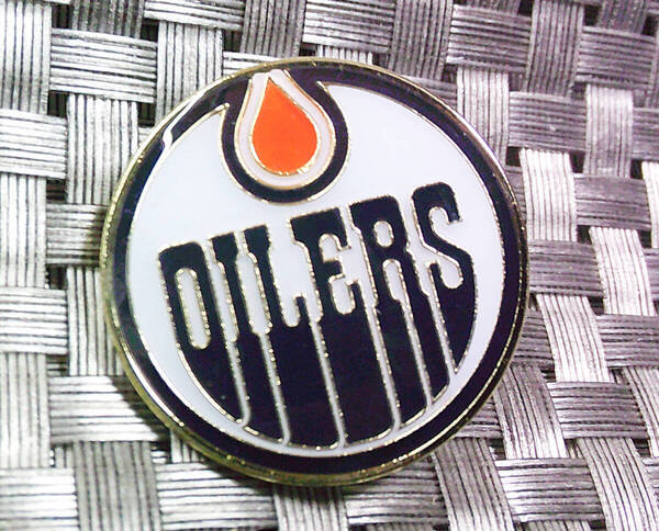 《PN白紺橙oi油》氷魂/激渋◆新品 エドモントン・オイラーズEdmonton Oilers◆NHL カナダ アメリカ アイスホッケー チーム■金属ピンバッジ