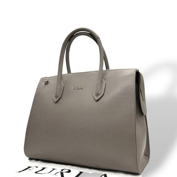 フルラ ハンドバッグ 茶 テッサ レザー ロゴ FURLA 自立可 本革 s50