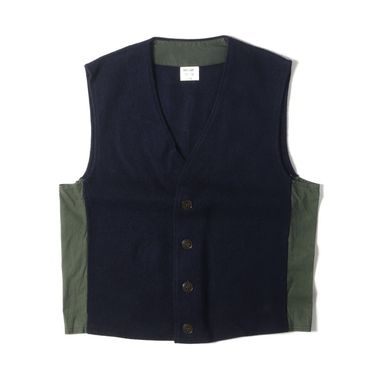 美品 40s 50s フランス ベスト ユーロヴィンテージ ストライプ ブラック 50's フランス軍ベスト [Overdyed Black] - Fresh Service