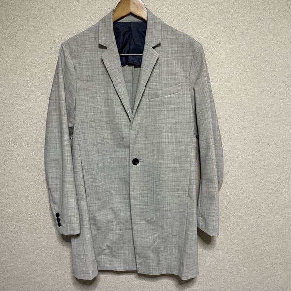 STUDIOUS 2WAY ウール混 春夏 ジャケット シャツ ジャコット ストレッチチェスターコート グレー サイズ2 M ステュディオス
