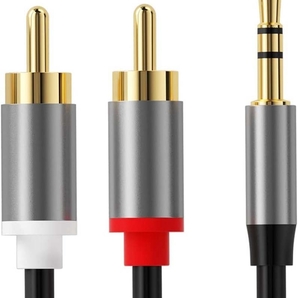 RCA ステレオオーディオ ケーブル 3.5mm ステレオミニプラグ→2RCA(赤/白) 変換(長さ:2M)