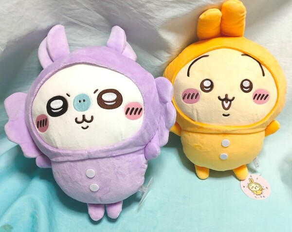新品未使用 ちいかわ パジャマBIGぬいぐるみ モモンガ うさぎ 2種類セット 高さ約35cm