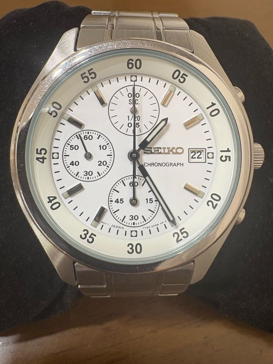 稼働 SEIKO 7T92-0CC0 クロノグラフ セイコー JA-2676| セイコー パンダ クロノグラフ 7T92-0CC0 SS 白×黒