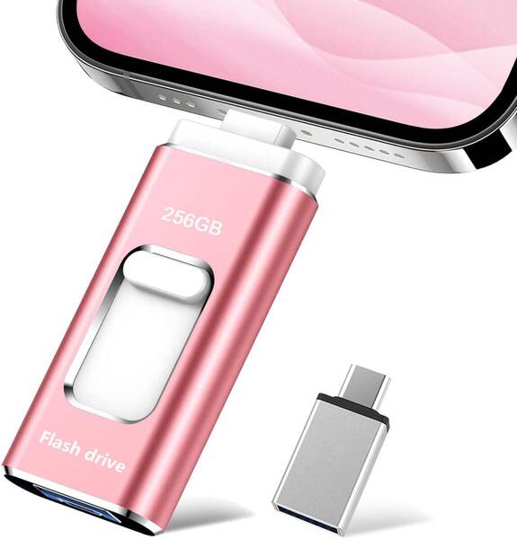 【多機能データ管理】256GB USBメモリー 4in1 iphone対応usbメモリUSB 3.0 フラッシュドライブ IOS Type-C/micro usb フラッシュメモリ a32