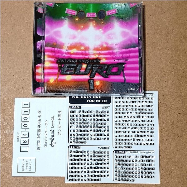 digibeat EURO 1 non stop mega mix ユーロ1 ノンストップ・メガミックス CD CHCB-90001 WARM WORLD(高瀬一矢 I've sound) ユーロビート