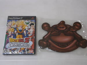 ■新品未開封品■PS2 ドラゴンボールZ インフィニットワールド 予約特典 魔人ブウのチョコ型マウスパッド付
