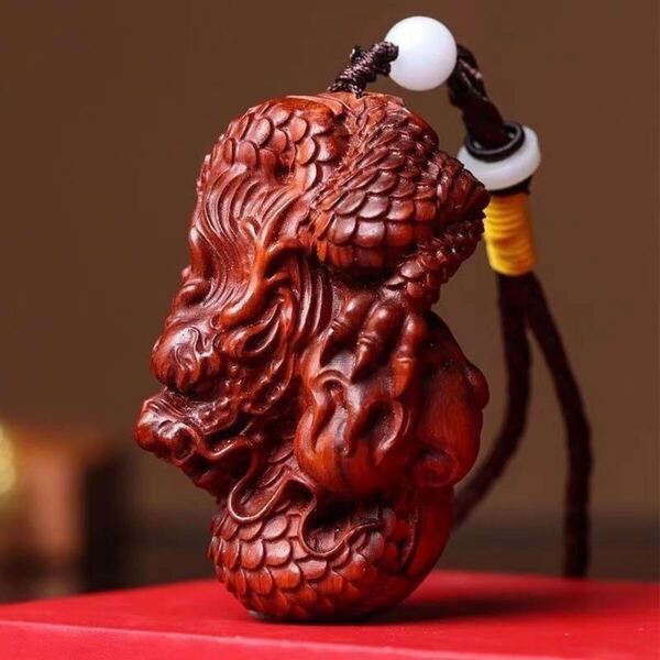 仏教美術 龍 根付 細密木彫 リアル繊細彫刻(龍/竜/辰) 置物 飾り お守り