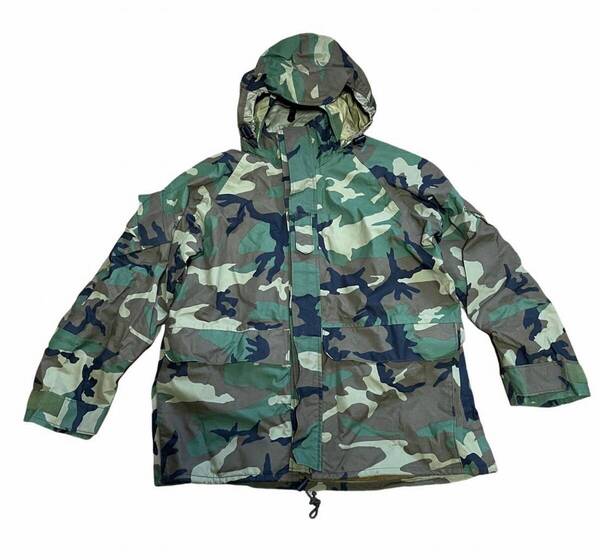 【350】実物 US ウッドランド迷彩 ゴアテックスパーカー LARGE SHORT