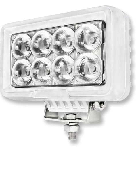 船 ボート デッキライト 40w 白ボディ 耐食 ステー付き 6500k 高出力 5w LEDチップ 8灯搭載 船舶用 作業灯 12v 24v 投光器 ワークライト