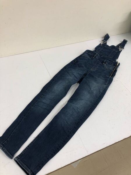 送料無料★H&M DIVIDED★デニムオーバーオール スキニーパンツサロペット★EUR34 150/64A #70422sj145