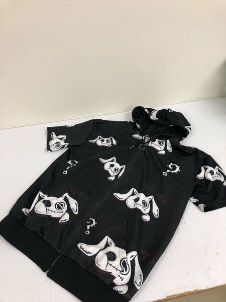 送料無料★NieR CLOTHING ニーアクロージング★半袖パーカー ジップアップパーカー フリーサイズ#70430sj122