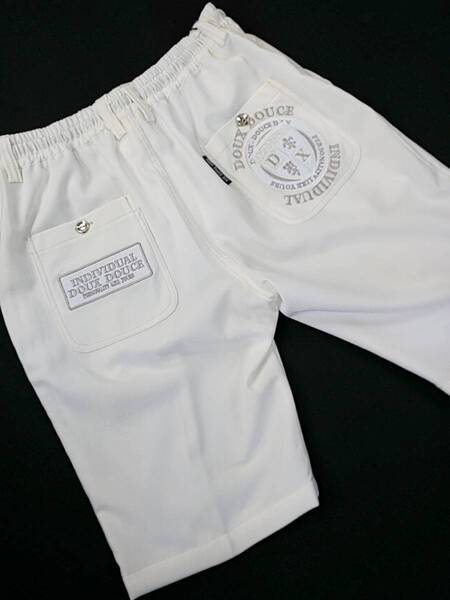 新品 SALE!! 特別価格 送料無料 DOUX DOUCE デュークス デューチェ ショートパンツ ハーフパンツ ストレッチ ゆったり Lサイズ 315723 白