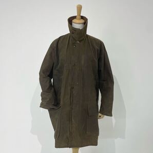 Euro Vintage イングランド製 Unknown バブアー風 ミドル丈 コーデュロイ ワーク アウトドア オリーブ ブラウン オイルドジャケット