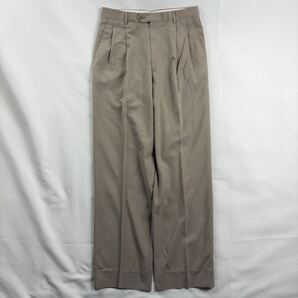 US Vintage 90s Unknown ツータック くすみカラー サンドカラー レトロ ワイド ストレート デザインスラックス トラウザーズ
