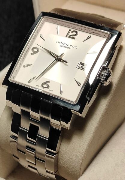 送料込み Hamilton Jazzmaster Square Automatic ハミルトン ジャズマスター スクエア 自動巻き 腕時計 カーキ khaki