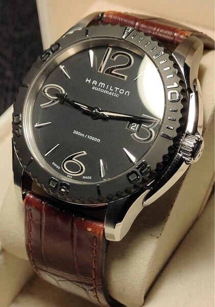 送料込み 300m防水 ダイバーズ Hamilton SEA VIEW 1000FT ハミルトン ジャズマスター jazzmaster khaki 腕時計 自動巻き カーキ