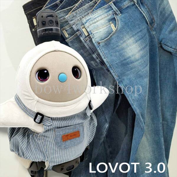ラボット LOVOT ラボットの服 ヒッコリーサロペットパンツ(ブルー)