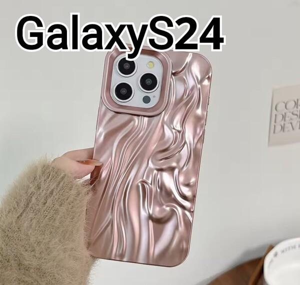 GalaxyS24 ケース ピンク メタリック 可愛い Galaxy S24