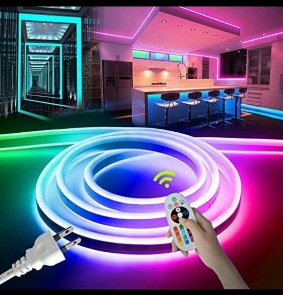 LEDテープライト 5m RGB 100V EL蛍光チューブ管 16色変換
