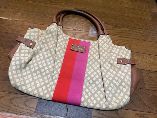 ケイトスペード Kate Spade ハンドバッグ トートバッグ カバン かばん 鞄 総柄 幾何学模様 ベージュ ブラウン