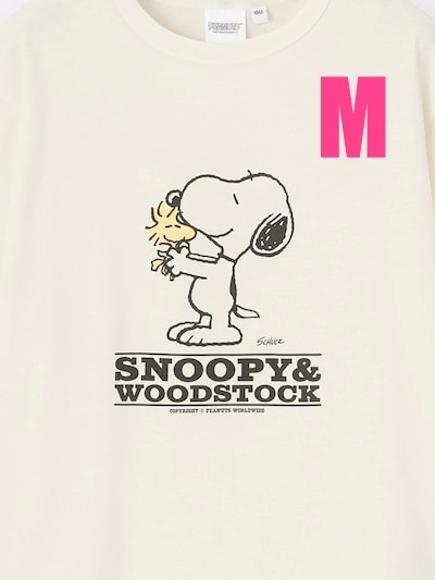 GU グラフィック Tシャツ Peanuts スヌーピー&ウッドストック サイズM 新品未開封品 人気GU完売品