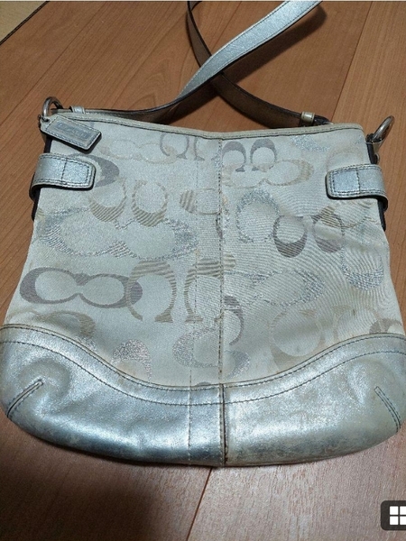 訳あり COACH コーチ ショルダーバッグ 白 ベージュ ホワイト