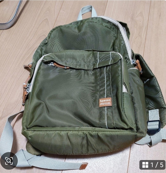 Spasso ステッチ リュックサック オリーブグリーン