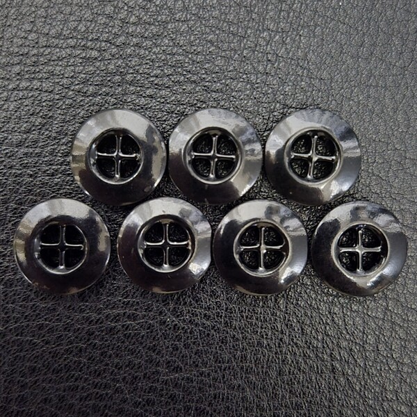 メタルボタン フランス アンティーク ヴィンテージ フレンチワーク 16.5mm metal button french vintage antique サスペンダー 7個