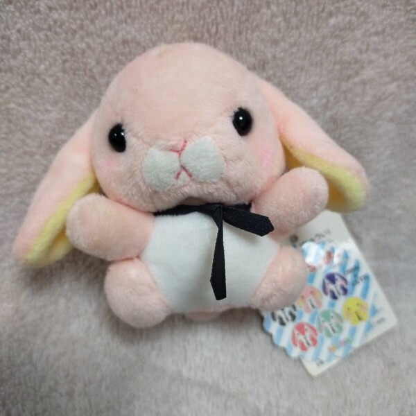 ぽてうさろっぴー クロネクタイマスコット ぬいぐるみマスコット キーホルダー ももはなちゃん VMCサイズ ピンク うさぎ 兎