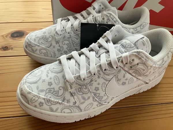 24cm US7 NIKE WMNS DUNK LOW ESS WHITE PAISLEY WHITE/GREY FOG-WHITE DJ9955-100ナイキダンクロー ペイズリー